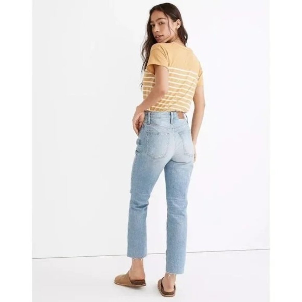Madewell Whisper Cotton Rib-Crewneck Tee in Earthen Gold Medium Women's Tshirt